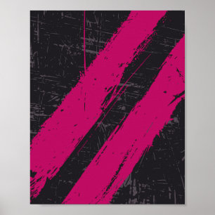 Affiche Grunge Rose Brush Stroke Résumé Conception