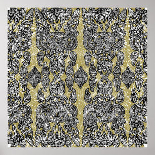 Affiche grunge sans soudure patternethnic floral cambodgie