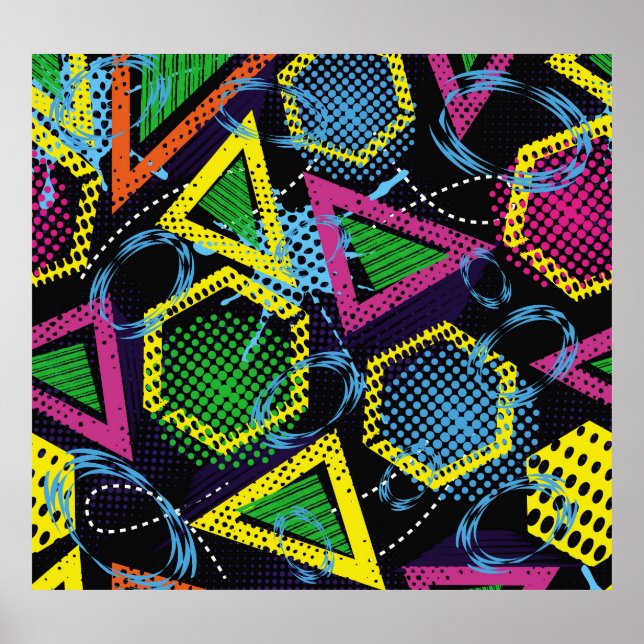 Affiche Grunge sport motif, design pour enfants. (Devant)