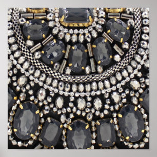 Affiche grunge steampunk art deco black silver bohemian