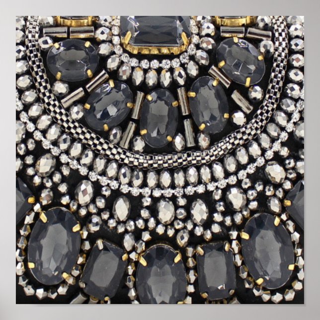 Affiche grunge steampunk art deco black silver bohemian (Devant)