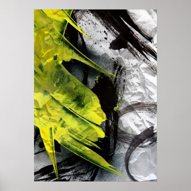 Affiche Grunge texture expressive brosse traits (Devant)