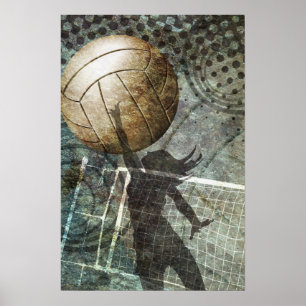 Affiche Grunge Volleyball