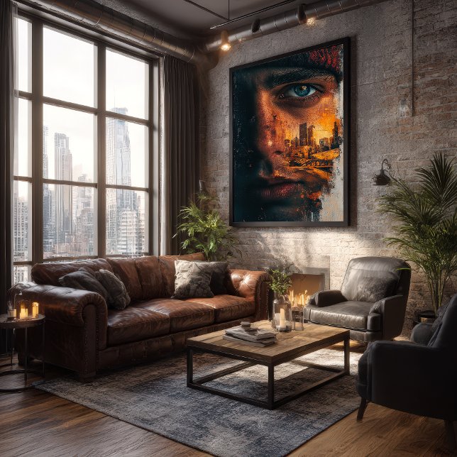 Affiche Grungy City Double exposition (Créateur téléchargé)