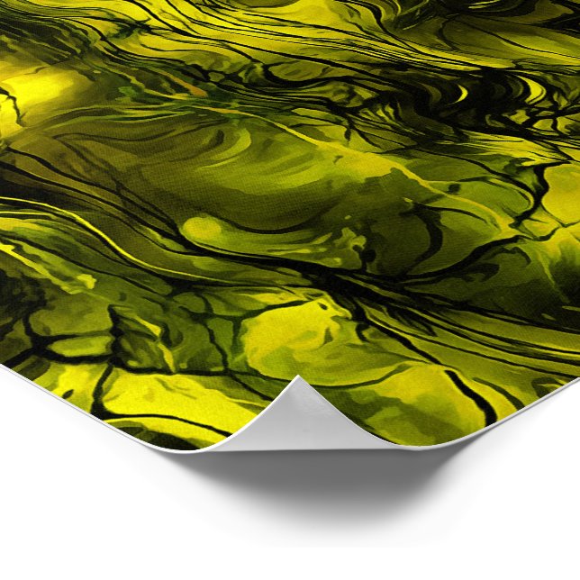 Affiche Grungy d'énergie nerveuse Abstrait noir et jaune (Coin)
