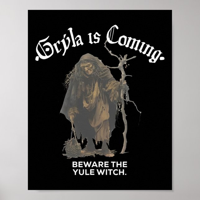 Affiche Gryla Vient Attention À La Sorcière Yule Ch Island (Devant)