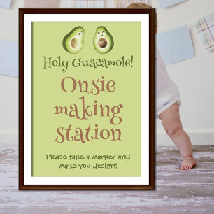 Affiche Guacamole Avocado Fiesta Baby shower sur site