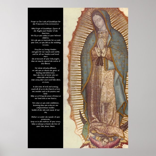 Affiche Guadalupe Coronavirus Prière de protection (Devant)