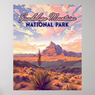 Affiche Guadalupe Mountain National Park El Capitan Texas