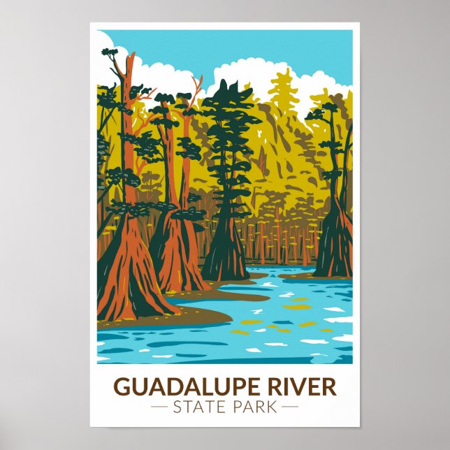 Affiche Guadalupe River State Park Texas Vintage  (Devant)