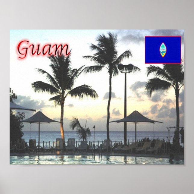 Affiche Guam - Coucher de soleil - (Devant)