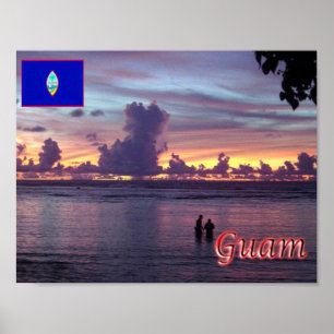 Affiche Guam - Coucher de soleil -