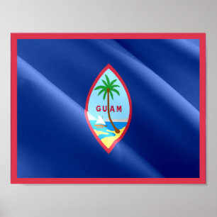 Affiche Guam - Drapeau d'agitation -