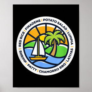 Affiche Guam Food - Finadene, Riz Rouge, Lumpia, Chamorro 