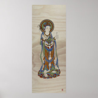 Affiche Guan Yin Bouddha Doug Fir Art Arrière - plan Impri