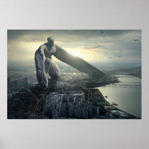 Affiche Guardian angel protecting the city