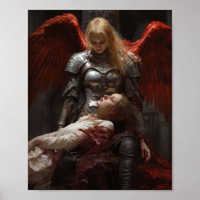 Affiche Guardian Angel regarde le guerrier gothique - Post (Devant)