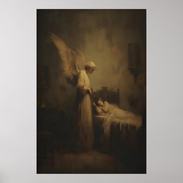 Affiche Guardian Angel Watching Over Sleeping Child (Devant)