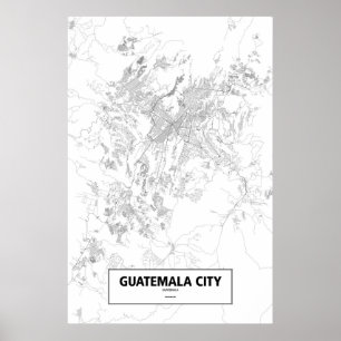 Affiche Guatemala (en noir sur blanc)