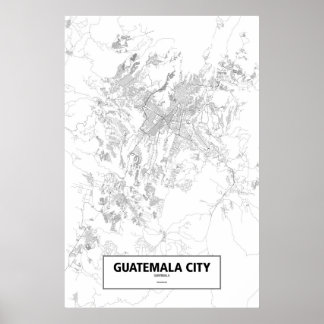 Affiche Guatemala (en noir sur blanc)