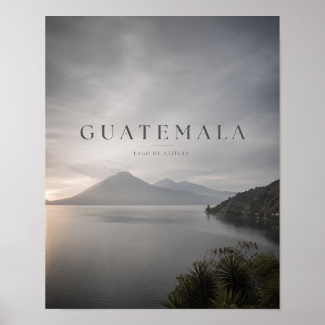 Affiche Guatemala Lago de Atitlán Moody Travel (Devant)