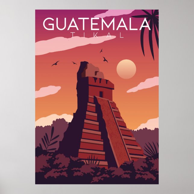 Affiche Guatemala Tikal (Devant)