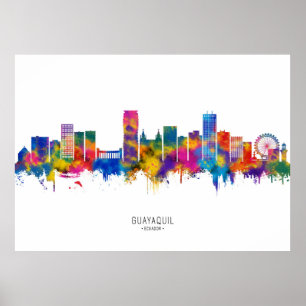 Affiche Guayaquil Ecuador Skyline