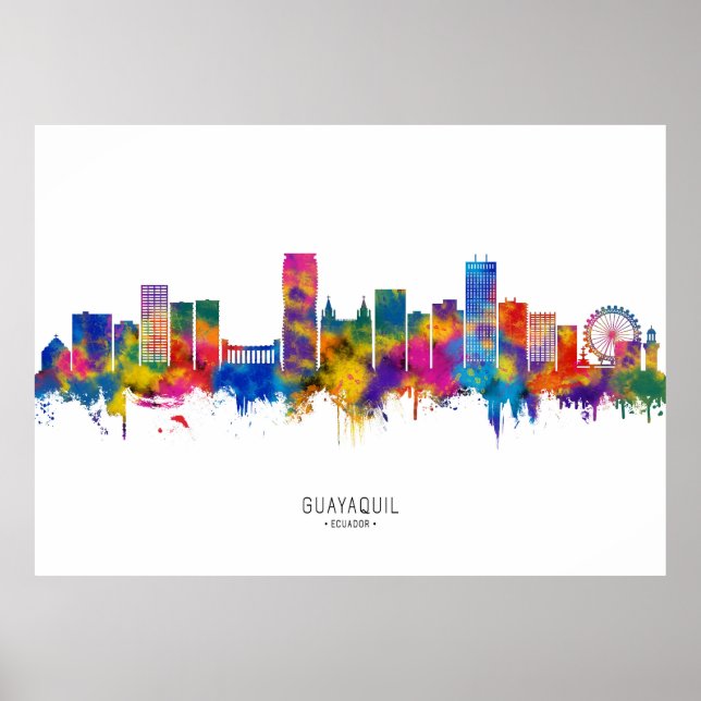 Affiche Guayaquil Ecuador Skyline (Devant)