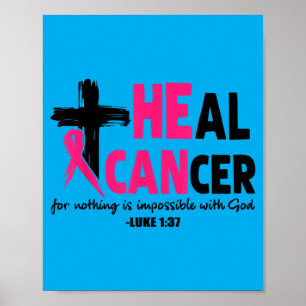Affiche Guérir Cancer Croire Dieu Chrétien Cancer du Sein