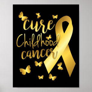 Affiche Guérir le cancer de l'enfant avec un ruban d'or
