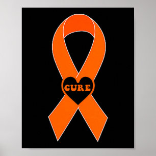 Affiche Guérir le Ruban Orange Sensibilisation à la Scléro