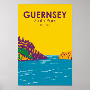 Affiche Guernesey State Park Wyoming Vintage