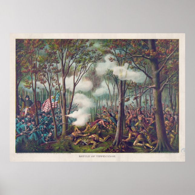 Affiche Guerre américaine de 1812 bataille de Tippecanoe (Devant)