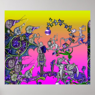 AFFICHE GUERRE BESTIAIRE MÉDIÉVALE, CHEVALIERS, ESPACES GÉ