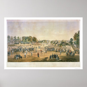 Affiche Guerre civile 1863 de base-ball de prisonnier