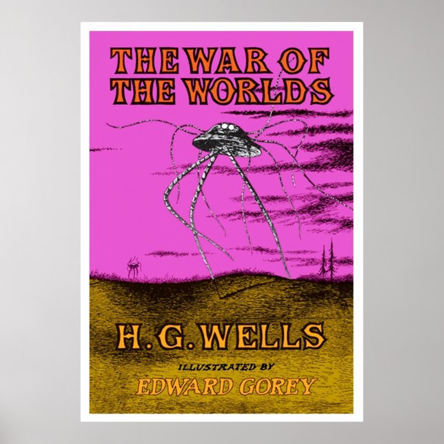 Affiche Guerre des Mondes HG Wells couverture de livre TSh (Devant)
