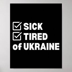 Affiche Guerre Envie de vomir et fatigué Ukraine