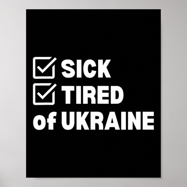 Affiche Guerre Envie de vomir et fatigué Ukraine  (Devant)