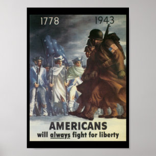 Affiche Guerre mondiale de combat d'Américains 2