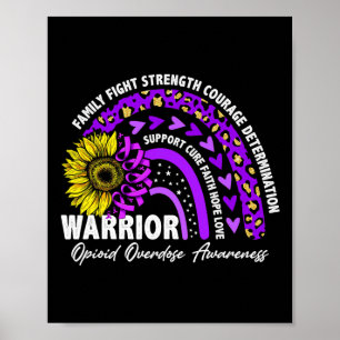 Affiche Guerrier Arc-en-ciel Violet Ribbon Opioïde Overdos