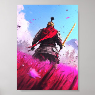 Affiche Guerrier blindé avec écharpe rouge