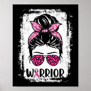 Affiche Guerrier Conscience du cancer du sein Rubans roses