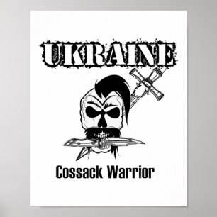 Affiche Guerrier cosaque d'Ukraine - Soutenir l'Ukraine