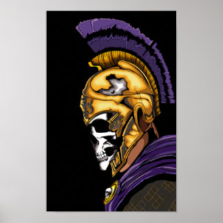 Affiche Guerrier crâne avec Noir