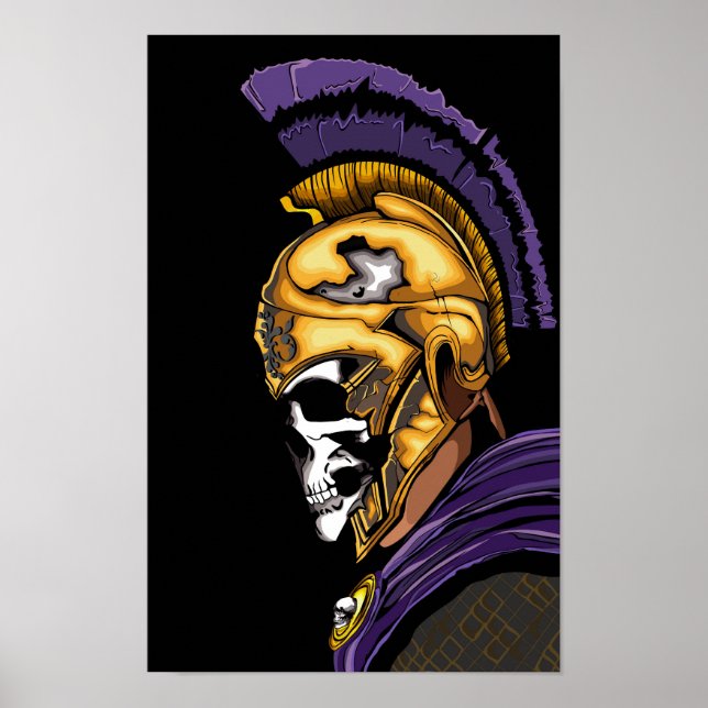Affiche Guerrier crâne avec Noir (Devant)