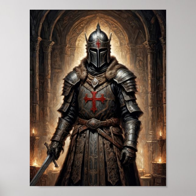 Affiche Guerrier de la croisade fantastique dans une crypt (Devant)