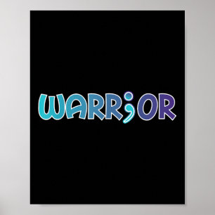 Affiche Guerrier de la dépression Anti Suicide Anxiété Sen