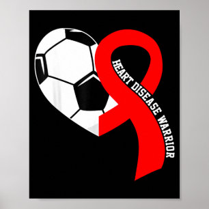 Affiche Guerrier de la maladie cardiaque Football Rouge Ma