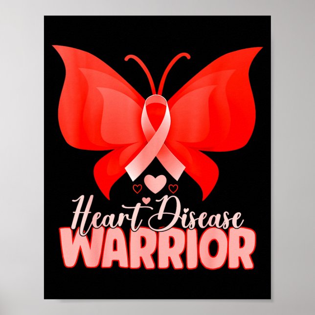 Affiche Guerrier de la maladie cardiaque Papillon Rouge Ma (Devant)