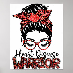 Affiche Guerrier de la maladie cardiaque Ruban rouge Chign